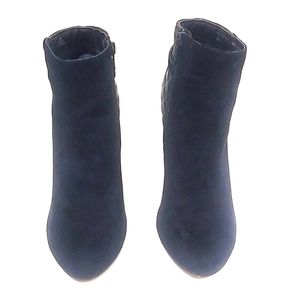 Navy blue ankle bootie heels (4 inches)